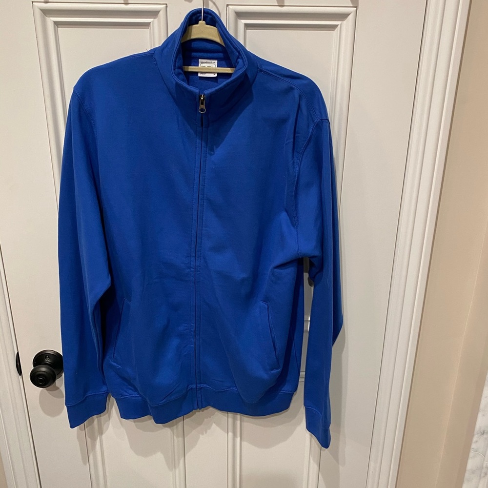 Men’s Royal Blue Straight Collar SweatShirt Jacket